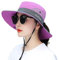 WITERY Women's Foldable Sun Hat UPF 50+ Adjustable for Big Heads Wide Brim Mesh UV Protection Hats Breathable Packable with Chin Strap Outdoor Beach Gardening Fishing Summer Hat(Purple)