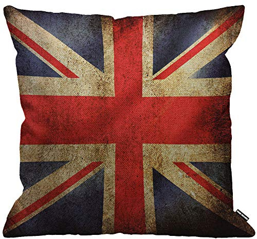 HGOD DESIGNS Kissenbezüge UK Flagge Vintage UK Flagge Home Decor Für Männer Frauen Jungen Mädchen Schlafzimmer Wohnzimmer Sofa Kissen 45x45cm