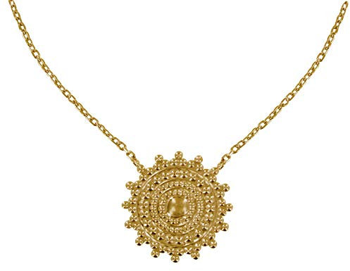 LES POULETTES BIJOUX - Collier Plaqué Or Soleil Dentelé