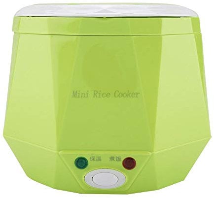 Vaporizador de alimentos, 24V 140W 1.3 L Eléctrico Portátil Multifuncional Mini Olla arrocera Vapor Carro Camión Olla arrocera Calentador de alimentos para oficina, al aire libre, uso escolar(Verde)