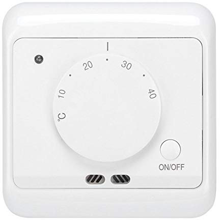 Mechanisches Thermostat, 230V 16A An der Wand montierter manueller Thermostat-Temperaturregler für elektrische Heizung - Weiß