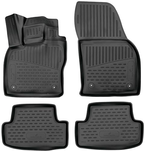 Walser XTR Gummi Fussmatten Auto für Audi Q2 06/2016-Heute, 100% passgenaue Auto Fußmatten, robuste Universal Fußmatte Auto, Gummimatten Auto, Auto Fussmatten Gummi, Auto Gummimatten