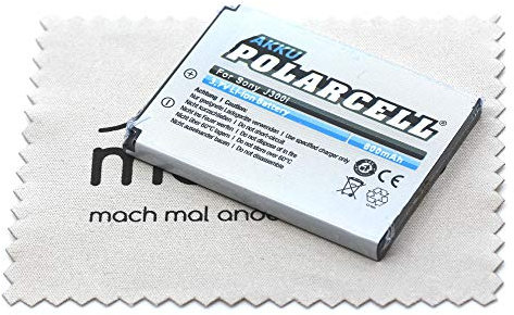 Ersatz Akku passend für Sony Ericsson J300i K310i K320i K330i K510i T250i T270i T280i W200i Z310i Z320i Z550i (Ersetzt Originalakku BST-36) Polarcell mit mungoo Displayputztuch