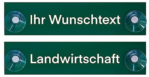 Hinweis Schild Saugnapfschild Landwirtschaft Gravur Grün Kunststoff 200x50mm