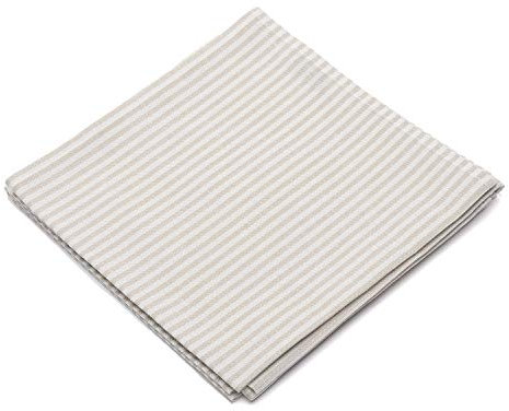 LinenMe Set 4 Stoffservietten Leinen Jazz - Leinenservietten 53% Leinen 47% Baumwolle - Servietten Stoff - BEIGE GESTREIFT - 51x51 cm