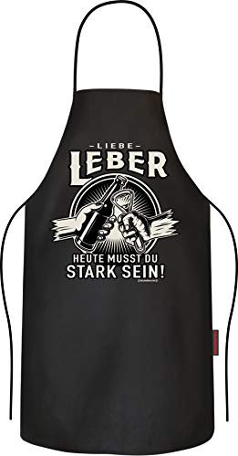 Grillschürze Kochschürze Küchenschürze als Geschenk für Männer: Liebe Leber - reine Baumwolle