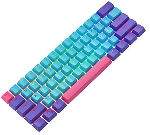 Ussixchare Backlit Keycaps 60 Percent for GK61 RK61 Anne pro Keyboard, 104 PBT Fullsize Keycaps Set for Ducky one 2 Mini 60% Mechanical Gaming Keyboard Gateron Kailh MX Switches (Joker)