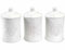 Gruppo Maruccia - Barattoli da Cucina Shabby Chic in Ceramica con Coperchio - Contenitori Porta Zucchero, Sale, Biscotti e Riso - Set da 3