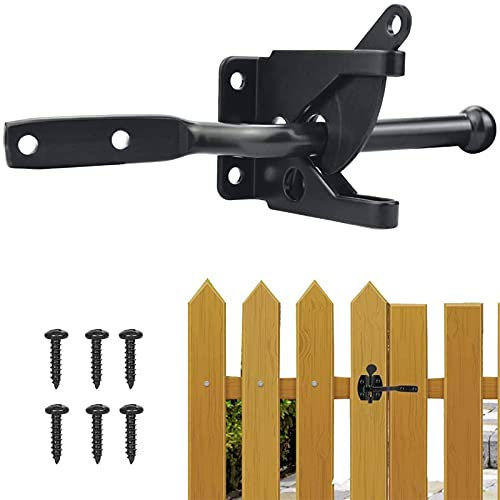 Gartentor Riegel Riegel Schloss Garden Gate Lock Türriegel Gate Latch Stainless Steel Latch Automatic Latch Black Self Locking Latch Gartentor Verschluss Wooden Door Latch Mit 6 Schrauben,Schwarz