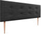 DHOME Kopfteil, gepolstertes Bett Kopfteil 8cm dick. Gepolstertes Kopfteil ACUALINE Stoff und Kunstleder. Bett-Kopfteile (Stoff Schwarz, 160x115cm Mit Füßen (Betten 150/160))