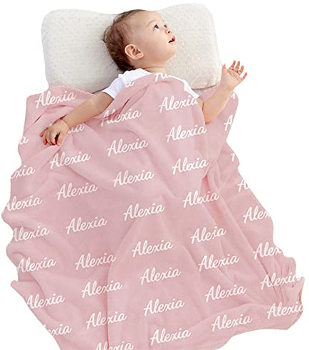 LMQJDZ Personalisierte Babydecke, Flanell Decke mit Individuellem Namen Text für Jungen und Mädchen, für Kleinkinder, Neugeborene, Junge Mütter, Kinder, Haustiere, Personalisierte Geschenke, Stil 1