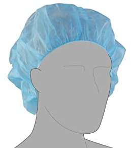 Baretthauben | Kopfhauben | Einweg-Haarnetz 100 Stück (1, BLAU)