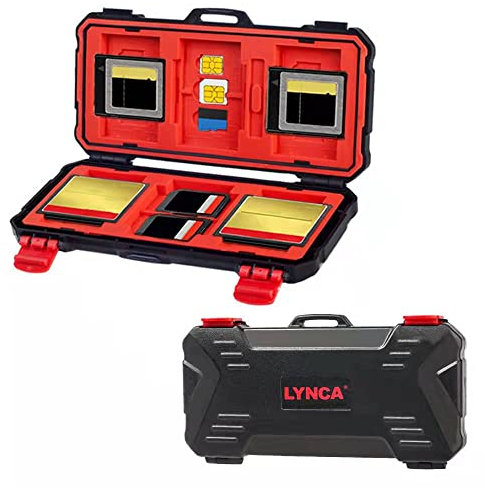 LYNCA 36 Slots Universal Camera Memory Card Case,Portable Professional Waterproof&Shockproof Stotage Hard Box for 12 SD +3 CF + 3 XQD + 6 TF (Micro SD) +6 SIM +6 Nano SIM Card Case