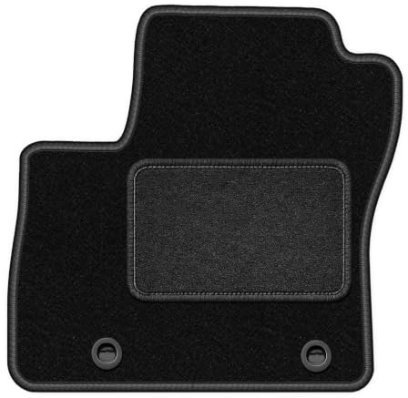 Velours-Fahrermatte passend für Ford Kuga MK1 2008-2011, Schwarz, LUX | passend für SUV; Velours-Teppich (Polypropylen), ca. 6,5 mm; rutschfest, ovale Befestigungen (Typ OWAL)