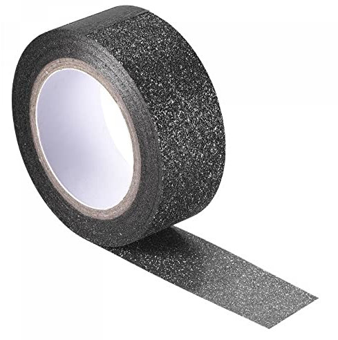 sourcing map 0.6inch x 16.4ft Glitter Tape, Decorative Craft Tape Self Adhesive Stick Light Black 1.5cm x 5 M for Scrapbook, DIY Arts, Gift Wrapping
