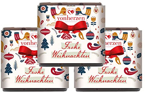 Handgeschöpfte BIO-Vollmilchschokolade/Vintage/Frohe Weihnachten / 3 Stück zu je 50g