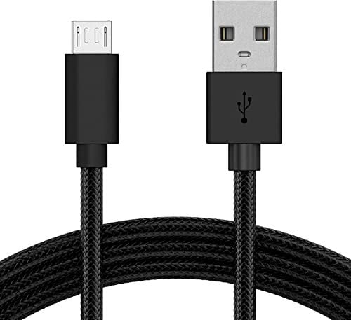 KP TECHNOLOGY Charger For Oppo A17 / Oppo A15 - Nylon Braided Charging Cable [3.3ft/1m] USB A to Micro USB (Micro USB) (BLACK)