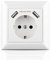 Kaifire USB Steckdose, Unterputz Steckdose mit USB Ladegerät Anschluss (Max. 3.4A) System 55 Reinweiß Glänzend Schuko Wandsteckdose mit Rahmen Passent in Standard Unterputzdose