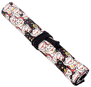 EXCEART Estuche para Pinceles Enrollable de Lona | Estuche Pinceles Acuarela con 20 Ranuras | Bolsa de Almacenamiento para Pincel y Dibujo