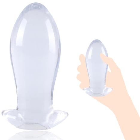 BDSMAGE 4 Tailles de Plugs Anaux Transparents, Plug Anal Lavable Masseur Prostate Jouets Sexuels Anaux pour Couples (L)