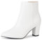 Remxi Stivaletti da donna con tacco alto, stile Chelsea, casual, eleganti, per feste, bianco, 39 EU