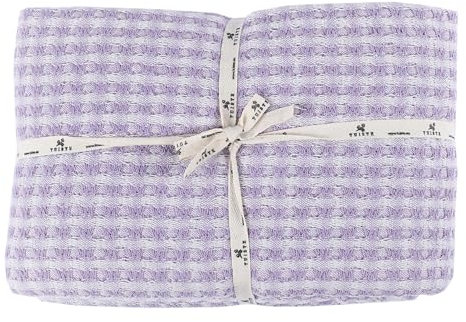 Tuiste Premium Tagesdecke Doppelte XXL 250x265 Lila Lavendel, Leichte Sommerdecke Waffeloptik, Bettüberwurf, Plaid Decke für Sofa, Sofadecke Baumwolle, Couchdecke, überdecke Bett, überwurf