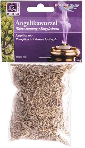 Angelikawurzel 30 g - Berk Räucherwerk Duftende Hölzer, Kräuter, Blüten zum Räuchern auf Sieb und Holzkohle Naturreine Räucherstoffe für Entspannung, Reinigung