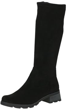 CAPRICE Damen Stiefel mit Absatz Kniehoch Vegan, Schwarz (Black Stretch), 38 EU