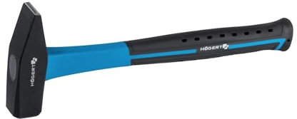 Professioneller Hochleistungs- Schlosserhammer 800gr. mit Fiberglas- Griff | C45 Kohlenstoffstahl | Vibrationsdämpfender Hammer | DIN 1041 (Schlosserhammer 800g)