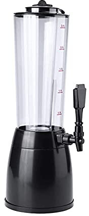 Dispensador de cerveza, barril de cerveza, dispensador de torre de cerveza de 2,5 l, con tubo de hielo extraíble, fácil de limpiar, para bar, fiestas en casa, restaurante buffet (negro)