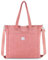 VASCHY Tote Bag, Grande Borsa Donna Università in Velluto a Coste per Mare, Viaggio, Shopping, Lavoro, Ufficio, Scuola - Rosa Regalo
