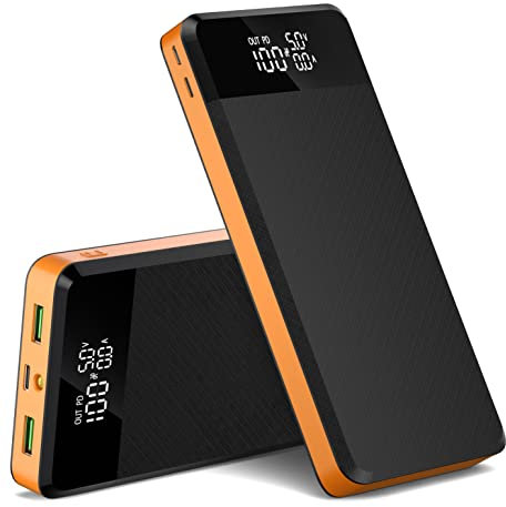 Power Bank 52800mAh, Power Bank USB C PD25W QC3.0 Schnellladung, 5-Port Externer Akku mit Digitale Anzeige LED