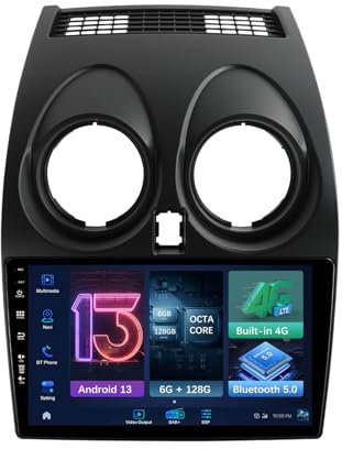 MISONDA 6G+128G Car Stereo GPS Sat Nav Android 13 For Nissan Qashqai J10 2006-2013 With Carplay 4G DAB+ RDS FM AM WIFI Bluetooth Camera USB EQ SWC