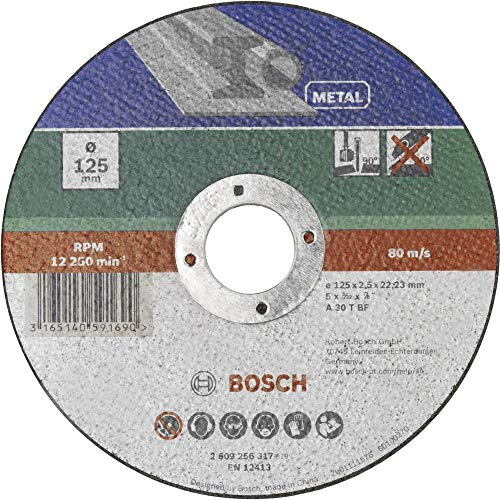 Bosch Home and Garden 2609256317 DIY Trennscheibe Metall 125 mm ø x 2.5 mm gerade (Packung mit 10)