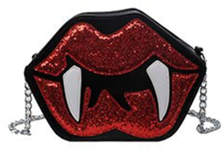 Ldabrye Handtaschen für Damen, Schultertasche, Hobo-Tasche, Totes-Tasche für Mädchen, PU-Crossbody-Tasche, Vampir-Lippenform, Pailletten, Schultertasche, Handtasche für Damen
