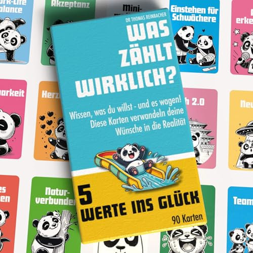 Himmelblau 5 Werte ins Glück – 90 Werte Karten für das, was wirklich zählt im Leben. Die Achtsamkeitskarten und Coaching Karten zur Persönlichkeitsentwicklung von Thomas Reinbacher