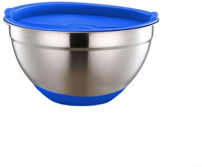 Lastdaytime Set di ciotole in acciaio inox da 20/30/26 cm, per cottura, ciotole con coperchio, per cucina, preparazione, cottura e servire cibi, ciotole in metallo per mescolare (20 cm)