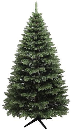 HOMCOM Albero di Natale 180 cm Artificiale con 1050 Rami Ignifughi, Albero di Natale Realistico Folto Pino Design a Cerniera con Base Pieghevole in Acciaio per Casa Interni, Verde