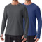 PINSPARK 2er Pack Sport Tshirts Herren UPF 50+ UV Schutz Schnelltrocknend Funktionsshirt Atmungsaktiv Langarmshirt Running Fitness Outdoor Surfen Rashguard Schwimmen Marineblau XXL