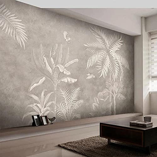 XLMING Tropische Landschaft Vintage Hand Gemalt Woodland Plants 3D Tapete Home Dekoration Wohnzimmer Sofa Schlafzimmer Tv Hintergrund Wand-150cm×105cm