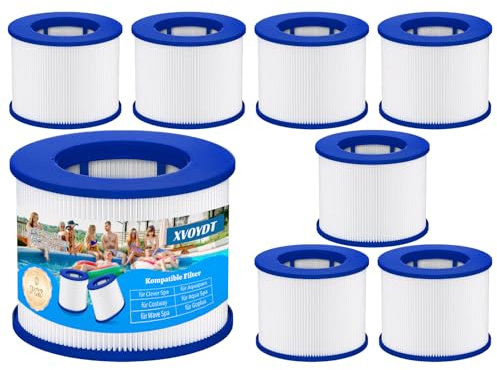 Lot de 8 Filtre de Spa a Visser, Cartouche filtrante pour Clever Spa, Filtre 75 x 100 mm, Filtre à Vis pour Spa Gonflable Pas De Vis 60mm, pour Cosy Spa