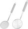 Lot de 2 passoires araignées extra larges de 17,8 cm et écumoire en acier inoxydable de 10,2 cm - Louche polyvalente en acier inoxydable pour cuisine, friture