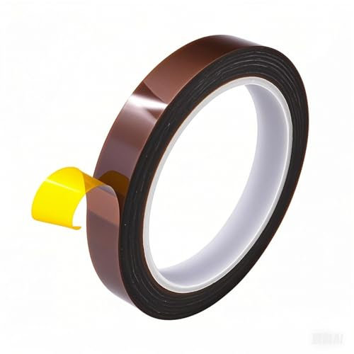 Misuyue Nastro adesivo Kapton da 15 mm, spessore 0,1 mm, resistente al calore fino a 300 °C, nastro isolante in poliimide da 33 m, per stampanti 3D, sublimazione, circuiti elettronici (marrone scuro)