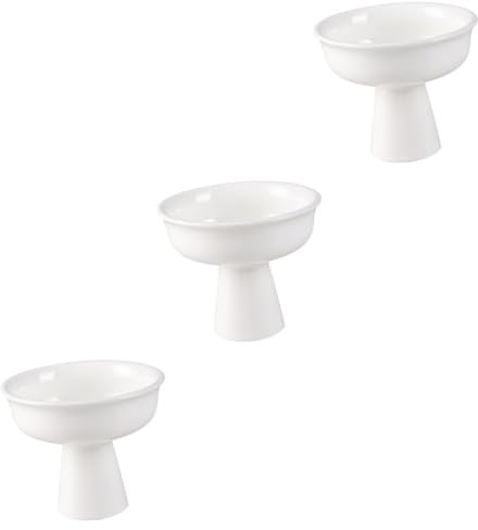 Cabilock 3 Pz macedonia di frutta Coppa per frutta coppetta dessert Coppa per dessert da cocktail Coppa per budino mini tazze tazza coppa gelato porta gelato con piede ceramica bianca