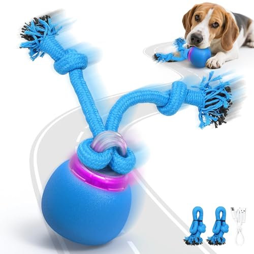 FUGODIWI Interactive Dog Toys Ball, Moving Dog Toy for Boredom, Automatic Rolling Ball, Motion Activated Automatic Toys for Puppy/Small/Medium Dogs, USB Charging, Birthday for Dogs (Blue)