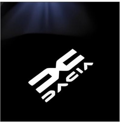 XQHZFDPX 2 Pièces Projecteur Laser de Porte de Voiture pour Dacia Duster III 2024, lumière de Bienvenue éclairage d'ambiance intérieur Lampe de Sol sans Fil Accessoires Automobiles,B-Black