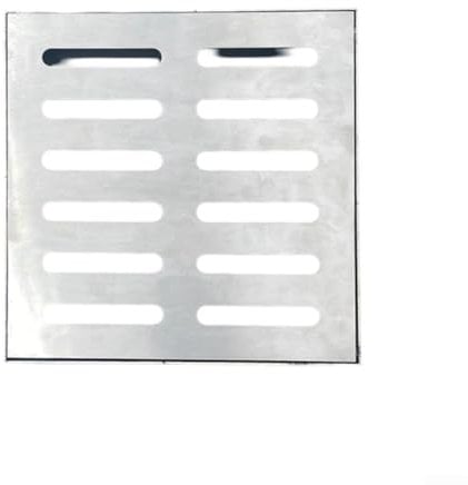 Eawfgtuw Copertura per pozzetto in acciaio inossidabile 201, telaio decorativo, superficie antiscivolo, design con foro a doppia fila, quadrati per residenziali (300 x 300 x 30 x 3 mm)
