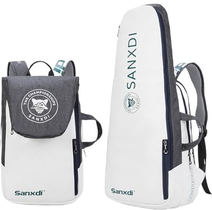 [for Tennis Badminton Backpack] Tennis Bag for Men Women, Hold 1-3 Racket Storage Sports Bag, Backpack for Badminton Squash Rackets, Pickleball Paddles, Balls and Sports Accessories