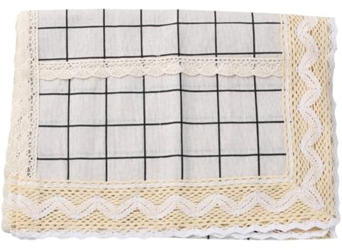 GORGECRAFT Microwave Oven Cotton Dust Cover with Storage Pockets 100×35CM Machine Linen Oil Proof Protector Decorative Kitchen Appliance Cover for Appliance Dust Control (Navajo White Tartan)