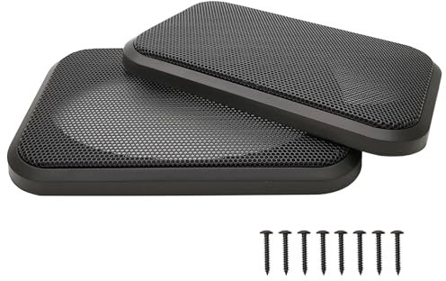 4 x 6 Speaker Grill Covers, Car Speaker Subwoofer Guard Protector, ABS Plastic Frame with Metal Mesh, Square, Black - 2Pcs